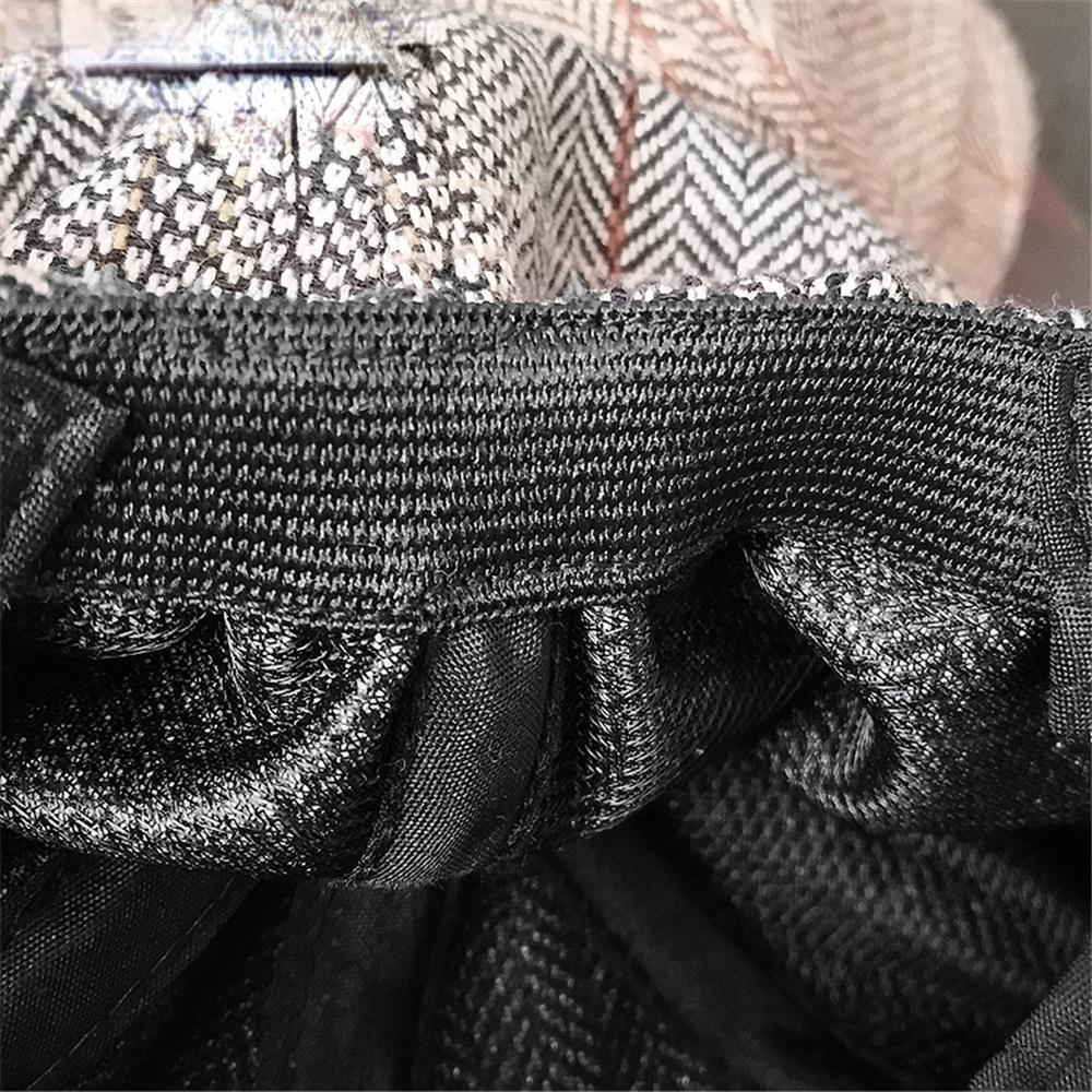 Schiebermütze für Herren Fischgrät Khaki Damen Britischer Stil Baskenmütze Frühling Achteckig Vintage Verstellbar Karierte Hüte und Kappen