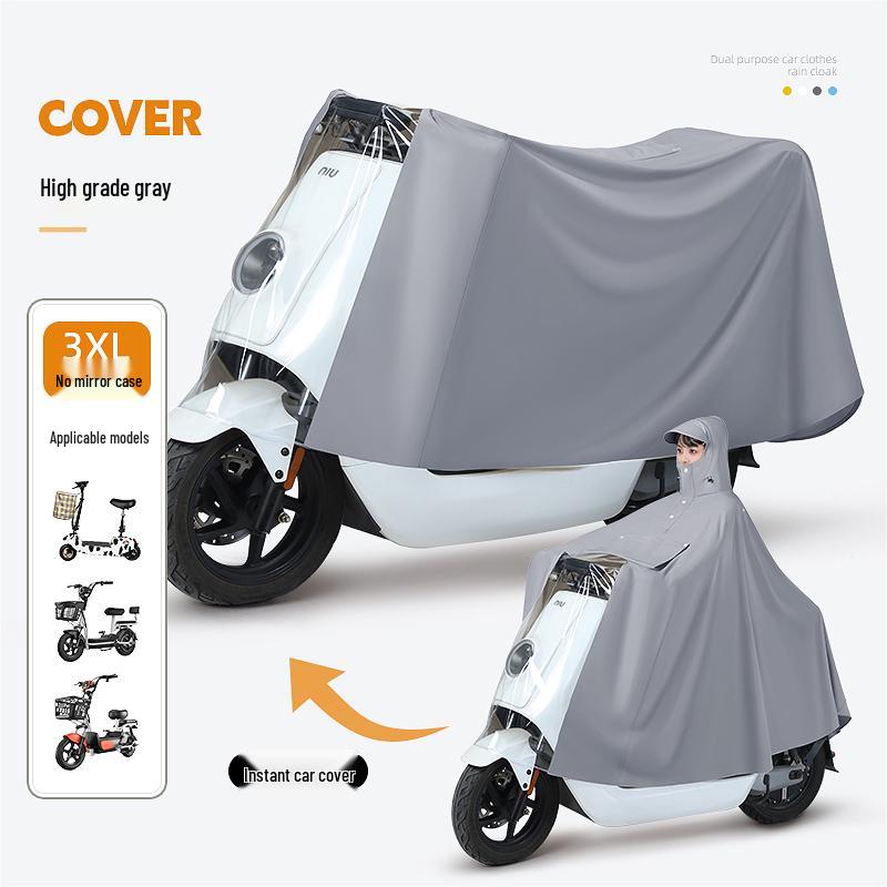 Women's Electric Car Rain Cover - Long, Full Body, Storm-Proof, One-Piece Thickened and Enlarged Poncho.