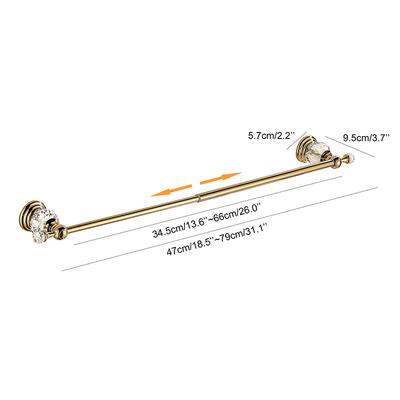 Polished Gold Towel Bar, Chrome Crystal Towel Holder Adjustable Towel Rack Expandable Rail Bathroom Accessories Wall EL85424