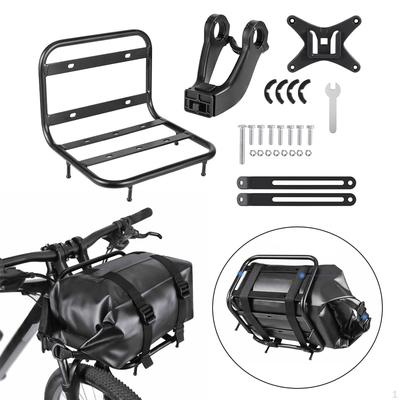 Fahrrad Gepäckträger vorne, Tragfähigkeit 15 kg, Pizza-Halterung, Fahrrad Cargo Packtasche