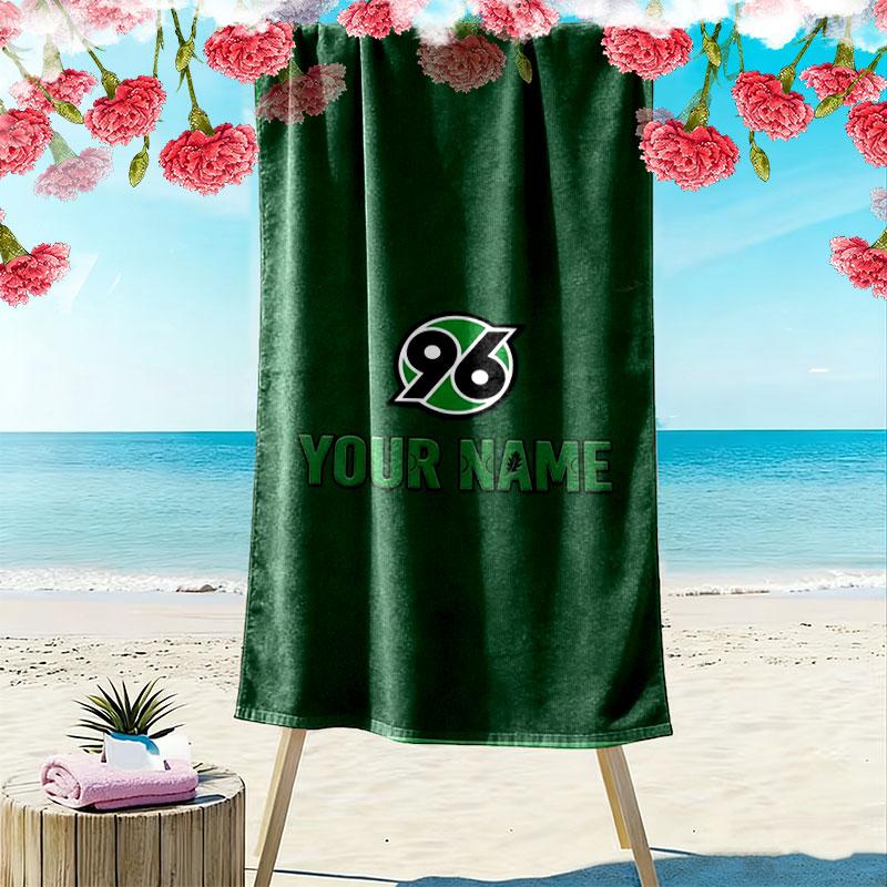 Hannover 96 Custom Name Print Beach Towel, Large Soft Quick Dry Towel for Beach Camping Swimming