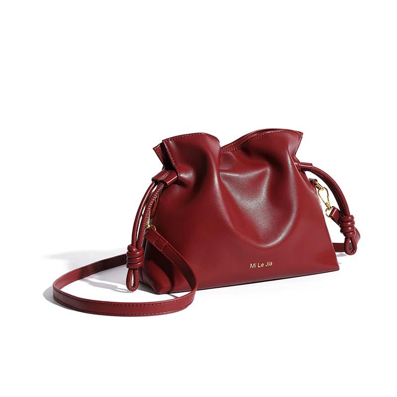 Модная женская сумка через плечо из ПУ большой вместимости Новая однотонная простая продвинутая сумка кроссбоди