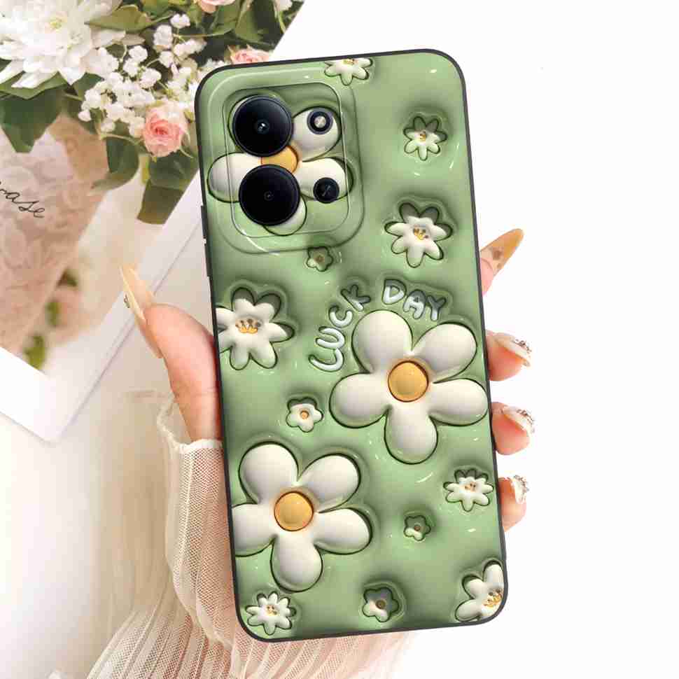 For Xiaomi Redmi 15C 4G Case Cute Couple Flower Cartoon Cover Phone Case For Xiaomi Redmi 15C Redmi15C 4G 5G Back Cover Capa