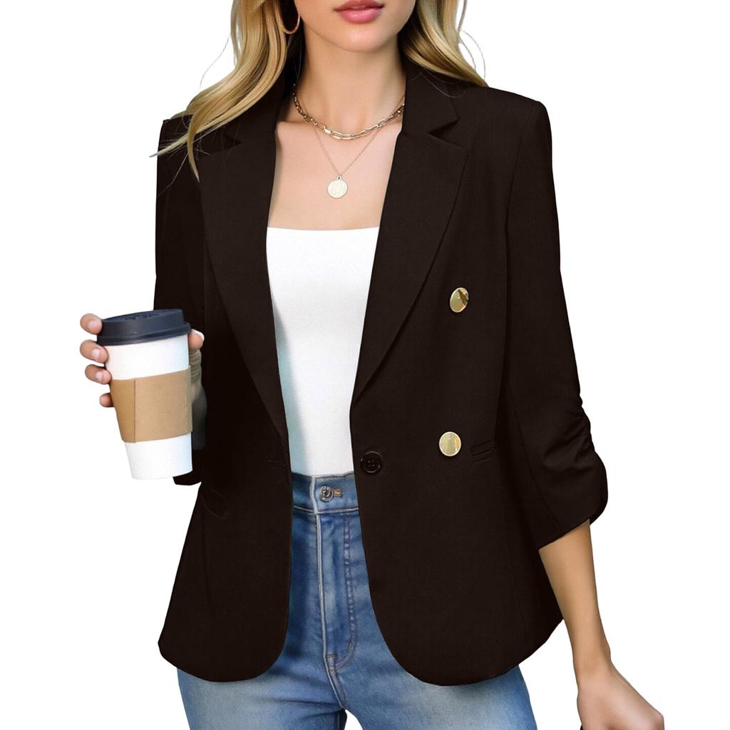Women's Casual Long Sleeve Front Open Jacket for Work Daily Wear