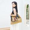 Japanese Style Handmade Waterproof Nylon Canvas Bag with Embroidered Patterns, Large Capacity