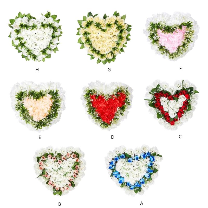 Heart Shaped Artificial Flower Decorations Photo Props for Wedding Centerpieces Road Leading Flower Rack Decorations