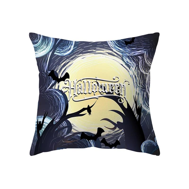 Devil Pumpkin Throw Pillow Cover Halloween Theme Sofa Chair Bed Cushion Home Decor