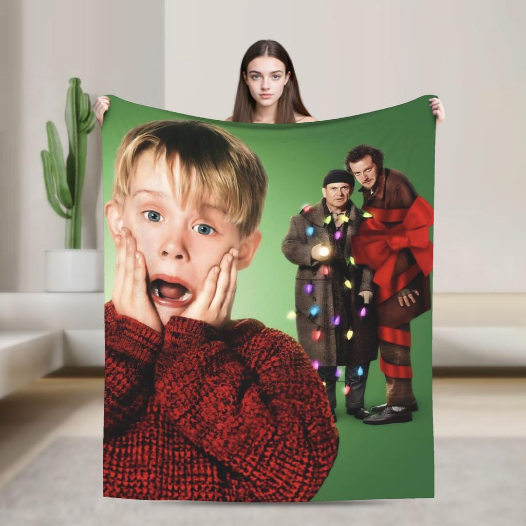 Home Alone Christmas Comedy Film Printed Blanket For Men Women Warm Cozy Fluffy Throw Blankets for Living Room Multi-size