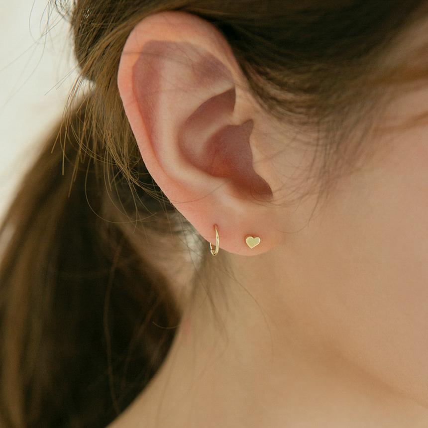 Lunne 14K Daily Heart Earrings (14K Gold) #Es17