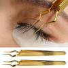Stainless Steel Eyelash Extension Tweezers Curved Tip Tweezers Lash Applicator Extension Supplies DIY 3D 6D Makeup Beauty Tools