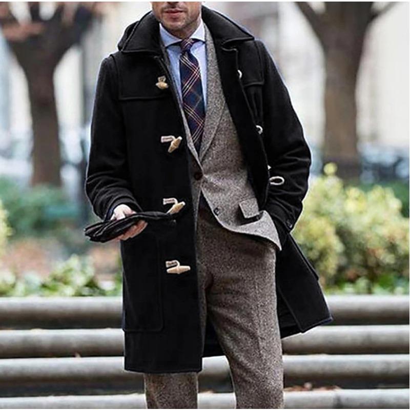 New Young Men's Trendy Mid-length Lapel Men's Coat Jacket