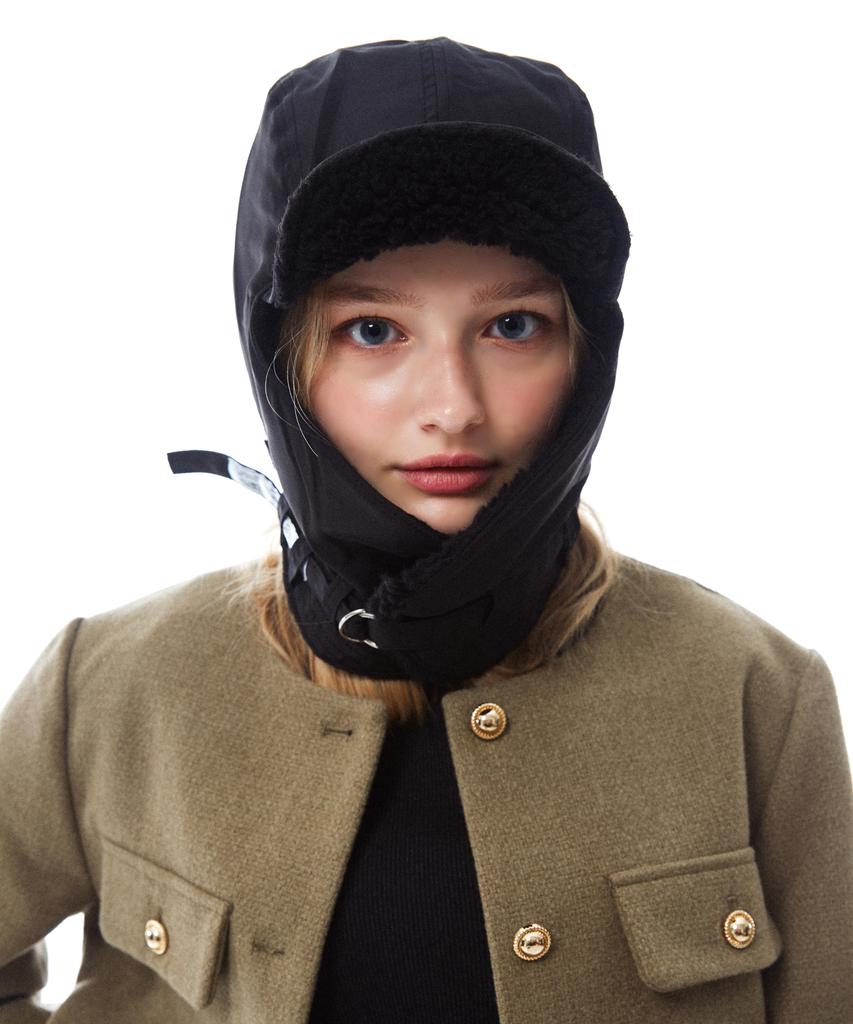 Seullipiseullib [Unisex]F/W Reversible Satin Trooper Hat Black