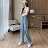 2025 Women's Checkered Wide-Leg Ice Silk Pants - Slim-Fit, High-Waisted, Draped, Summer & Spring