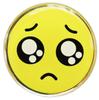 Cute Crying Face Pin Badge, Acrylic (Crystal-Finished, Silver-Plated), 2.5cm Diameter