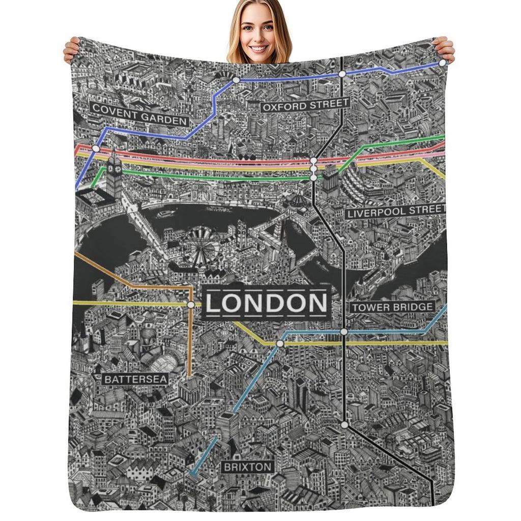 London city map Throw Blanket Stylish Couch Blanket for Home Living Room