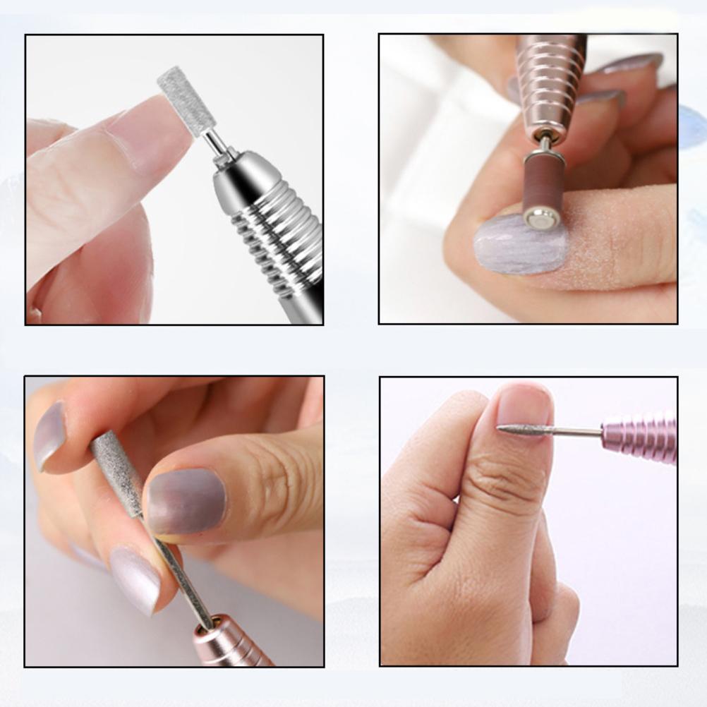 12pcsset Nail Drill Bits Sanding Bands File Kit 2.3mm (332in) Shank Diameter Grinding Head