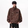 Men's Retro Trendy High Street PU Leather Motorcycle Jacket with Stand Collar for Autumn/Winter