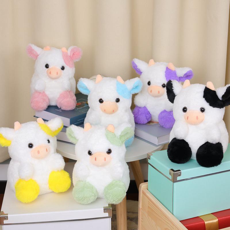 7 Inc Soft Pink Cow Plush Toy Cute Cartoon Strawberry Cow Calf Doll Children'S Toys Brithday Gift