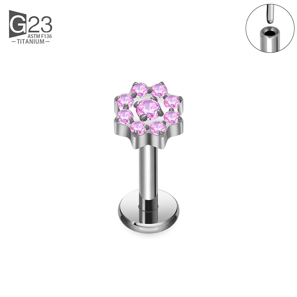 

G23 Titanium Threadless Piercing16G/18G/20G Heart Shape Cat Flower Push Pin Labret Lip Ring Stud Piercing Earring Jewelry 20G 0.8x6mm&Earrings&Ears