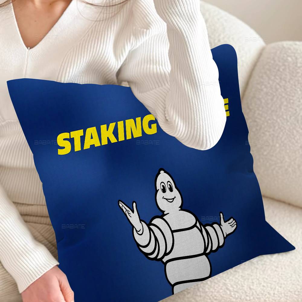 M-Michelins Logo Pillow Cover for Bedroom Room and Living Room Sofa Decorative Cushion Cover