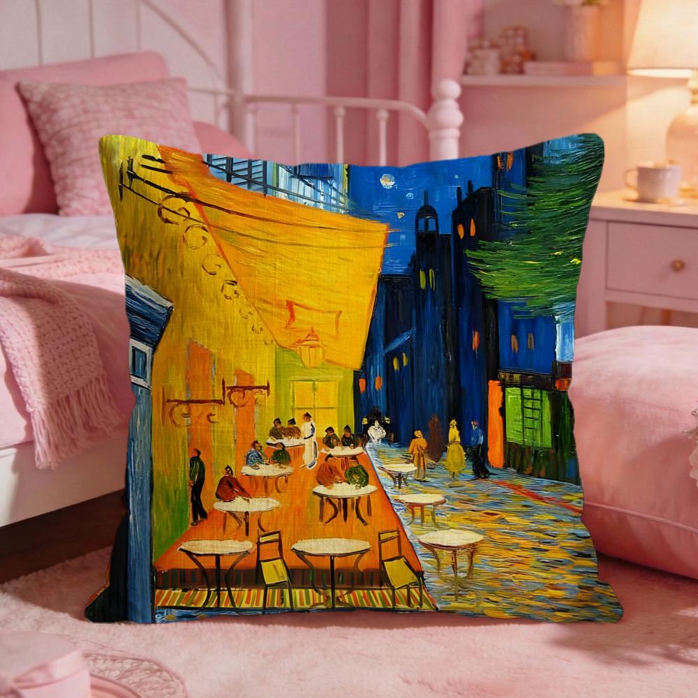 Vincent Van Gogh Art Paintings Cushion Cover Premium Comfort Reversible Pillow CoveTwo In One Design For Any Room  Car Interior