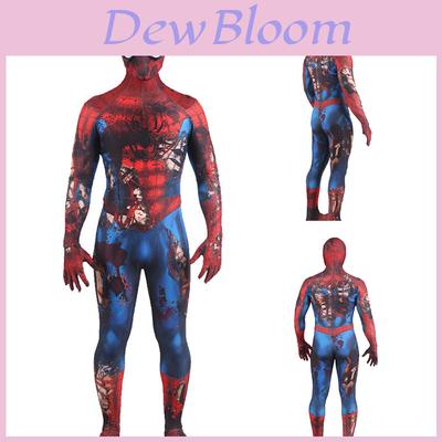 Zombie Spider-man Jumpsuit Perfect For Halloween And Cosplay With Exquisite Workmanship And Elastic Material.