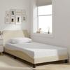 VidaXL Bed Frames with Headboard, Upholstered Bed with Slatted Base, Single Bed with Legs for Bedroom, Cream 373130