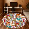 1pc dogs glasses Round Chair mat Area Rug - Non-Slip, Floor Mat for Office, Bedroom, and Indoor Decor c1118242