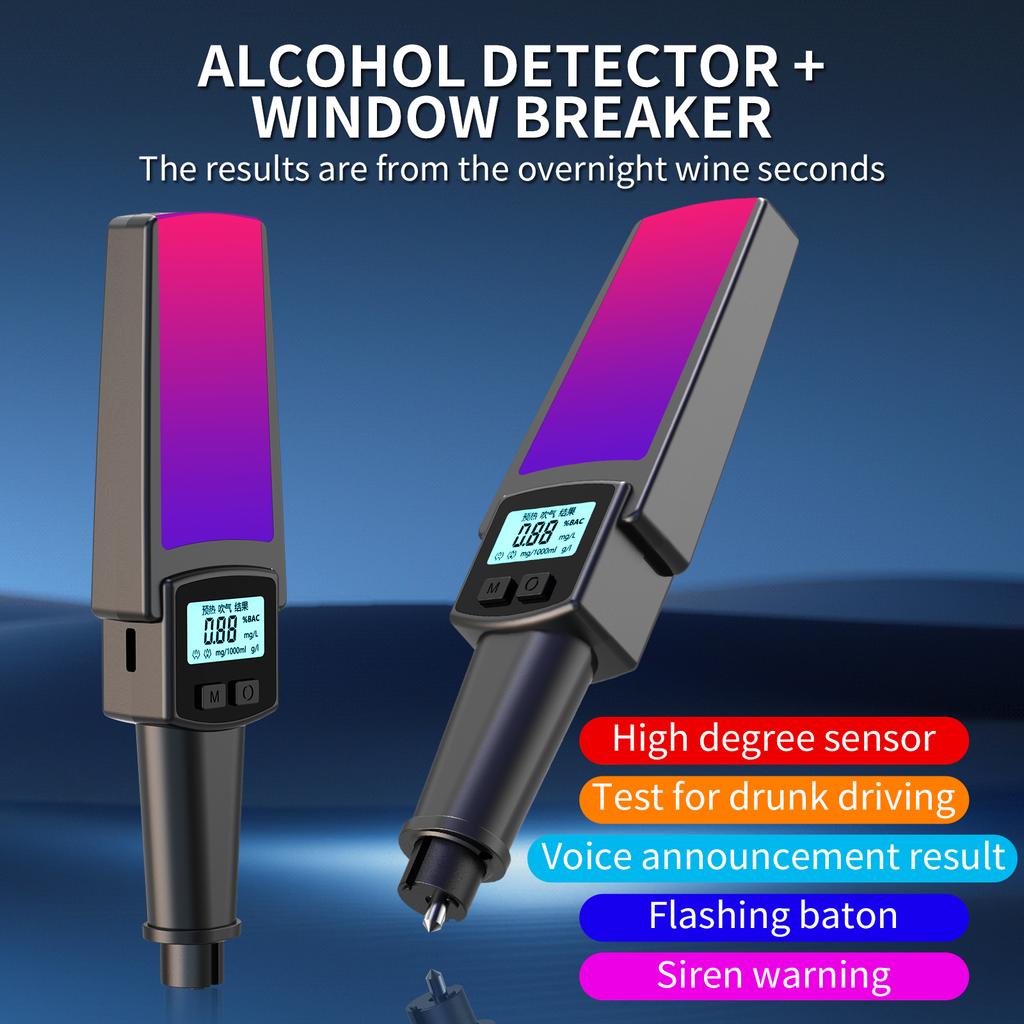 Portable Breath Alcohol Tester LED Digital Display Non-Contact Alcoholmeter Alcohol Tester Accuracy Drunk Driving Car Tester