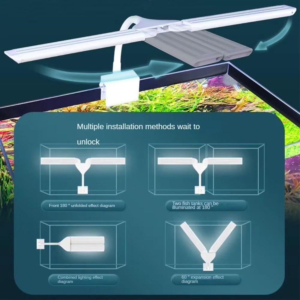 Adjustable Aquatic Plant Light Waterproof Extensible Lamp Fish Tank Light  Aquarium Use