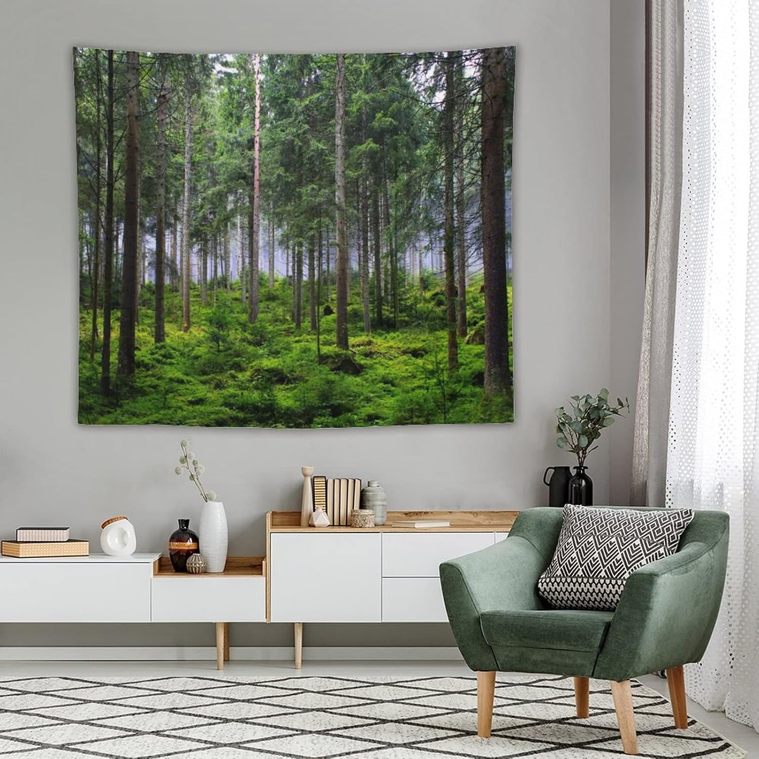 Tapestry Forest nature green tree 75x100