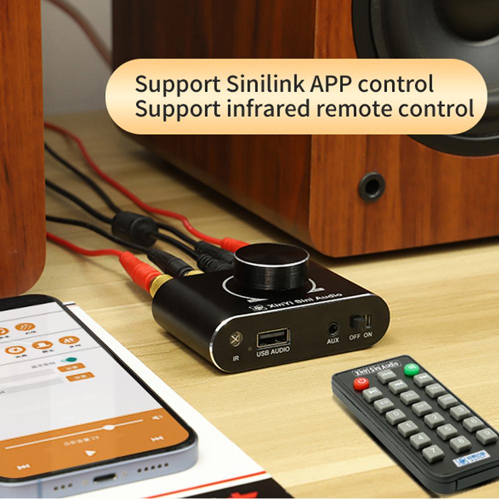 X100H 100W Stereo Amplifier Board 12/24V Speaker Audio Amplifier BT 5.1 AUX USB U-disk Input Amplification Module APP Control