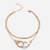 Tobillera de Estilo Punk de Moda para Amantes Cadena Multicapa para el Pie Esposas Pulsera de Tobillo de Acero Inoxidable para Mujeres Accesorio de Playa de Verano