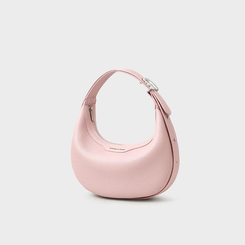 

2025 Модная простая нишевая сумка-полумесяц новая кожаная сумка через плечо текстурированная сумка через плечо ручная сумка женская сумка 25*6*28cm розовый