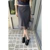 2025 Summer Retro Diagonal Stripe Low Waist Midi Skirt