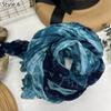 Solid Color Cotton Hemp Scarf Warm Neck Wrap Chic Shawl Pleated Long Scarves Vintage Wrinkled Decor Twisted Soft Muffler