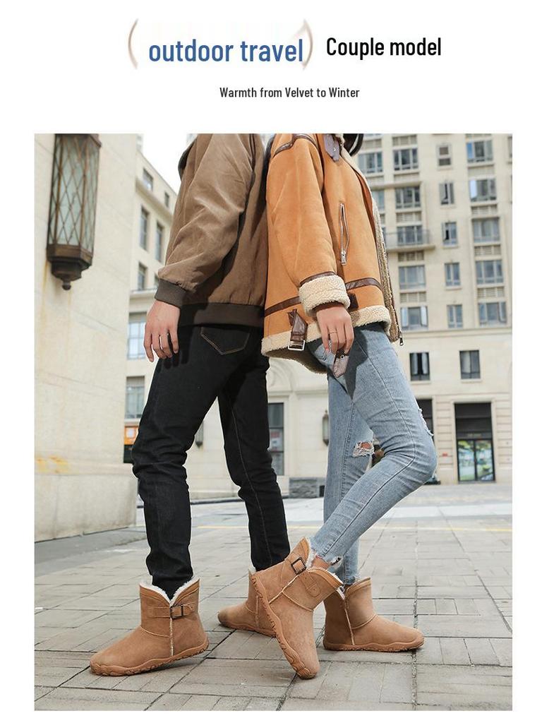 Rutschfeste, wasserdichte Outdoor-Schneestiefel für Damen und Herren mit warmem Samtfutter und dicker Sohle.