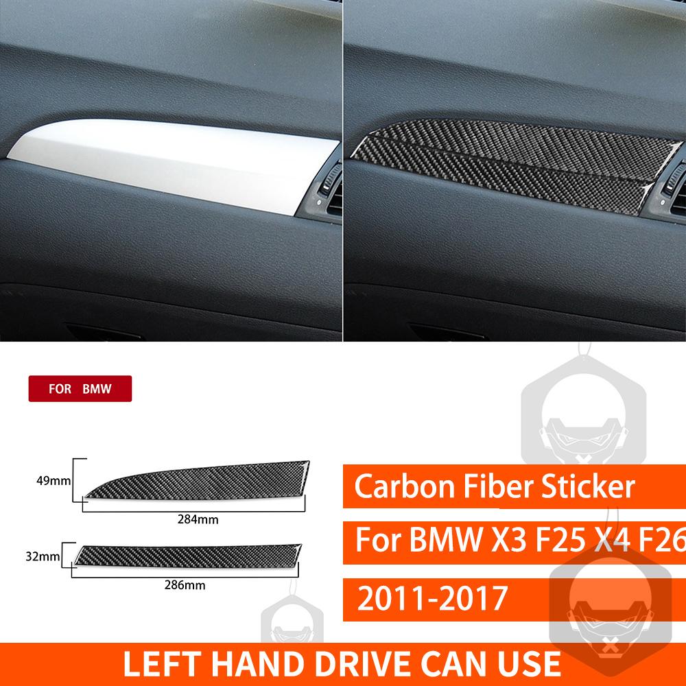 For BMW X3 F25 X4 F26 2011 2012 2013 2014 2015 2016 2017 Center Console Trim Real Carbon Fiber Stickers Car Interior Accessories