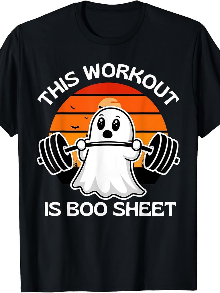 Halloween Boo Funny Spooky Workout Gym Costume T-Shirt