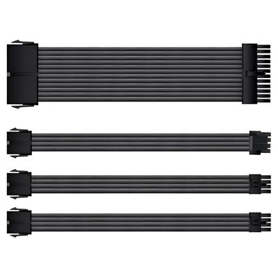 Sleeve Cable Extension Cable 30cm 24pin 8pin X X Motherboard Graphic Board Power Supply Unit with Cable Comb [Small Lab] (6+2pin 2, 4+4pin 1) (Black)