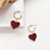 Sweet Girl Earrings Fashion New Earrings Red Love Net Red Earrings Temperament Personality Earrings Women's Wholesale Oorbellen
