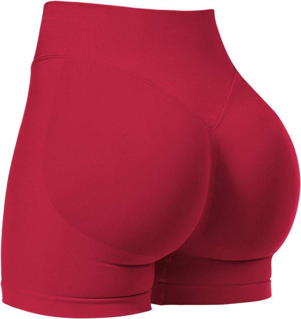 Dfyne Women's High Waist Yoga and Running Shorts - Athletic Fitness Hip Shorts