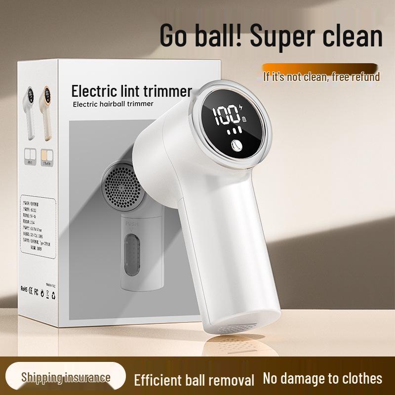 Rechargeable Lint Remover: Compact Home Appliance with Digital Display