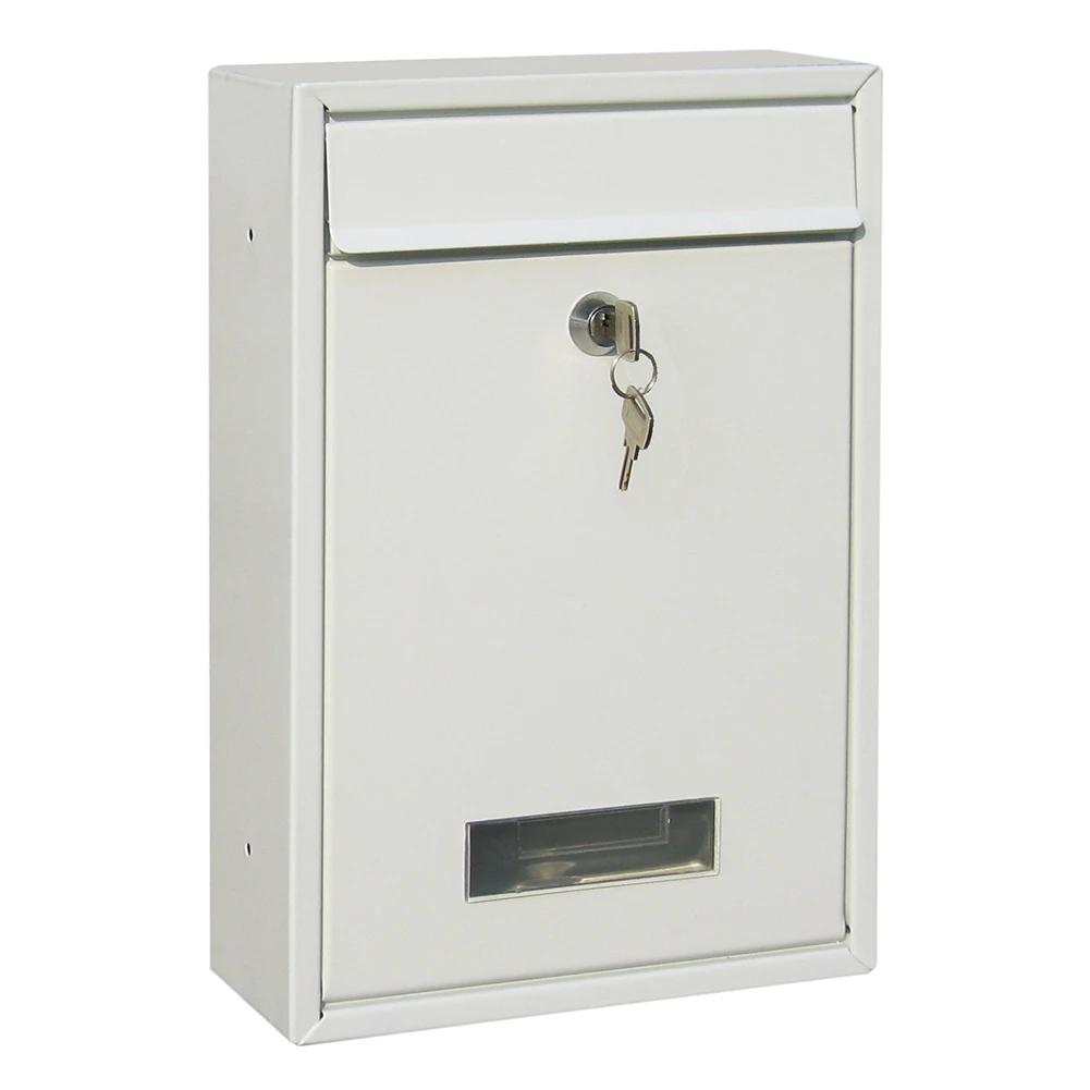 Lockable Wall-Mounted Iron Letter Box - with Key/Password, Outdoor Mailbox for Wall (WF)