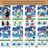 Cm2307023 Cute Cartoon Smurf Themed Interactive Puzzle Diy Sticker Fun Pack