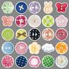 50 Colored Button Creative Stickers Personalized and Fresh Decorative Mobile Phone Laptop Gauze Stickers