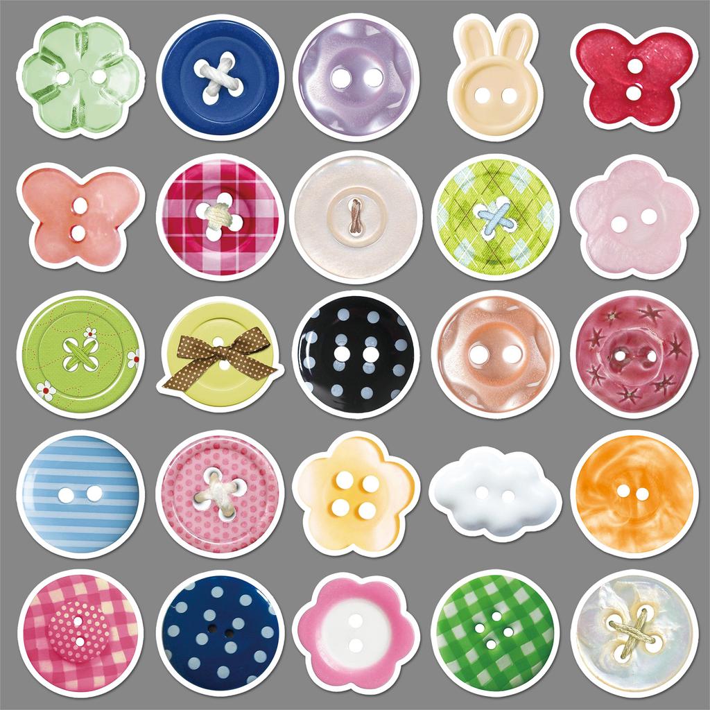 50 Colored Button Creative Stickers Personalized and Fresh Decorative Mobile Phone Laptop Gauze Stickers