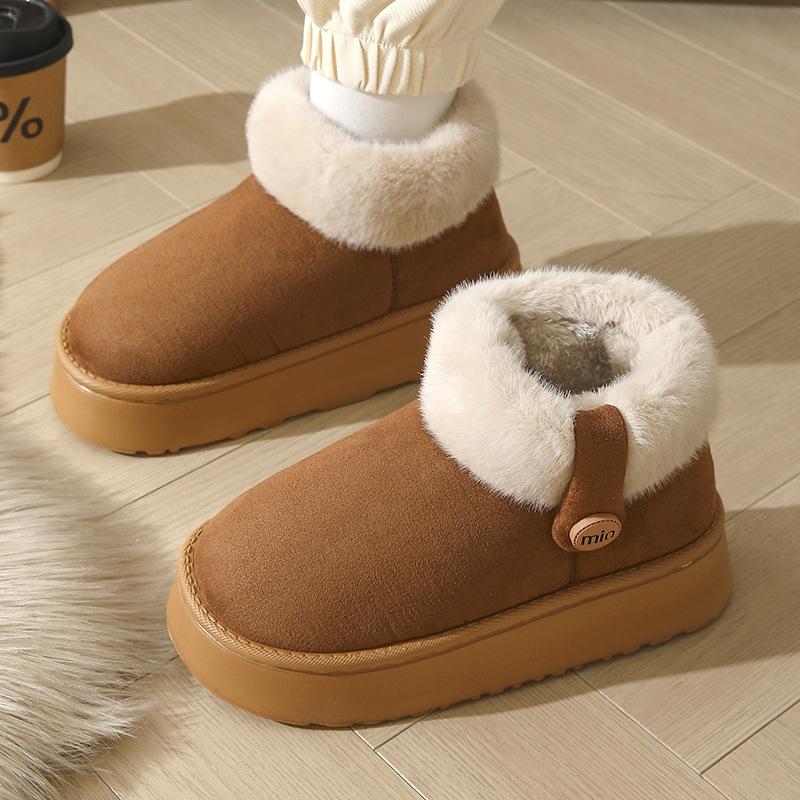 Slippers, Women's Versatile Snow Boots, Full-padded Cotton Shoes, Thick-soled Warm Shoes