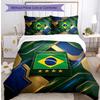 Brasilien Fußball Bedruckte Bettwäsche 3-teiliges Set Gemütliches Atmungsaktives Bettbezug-Set als Einweihungs-Feiertagsgeschenk