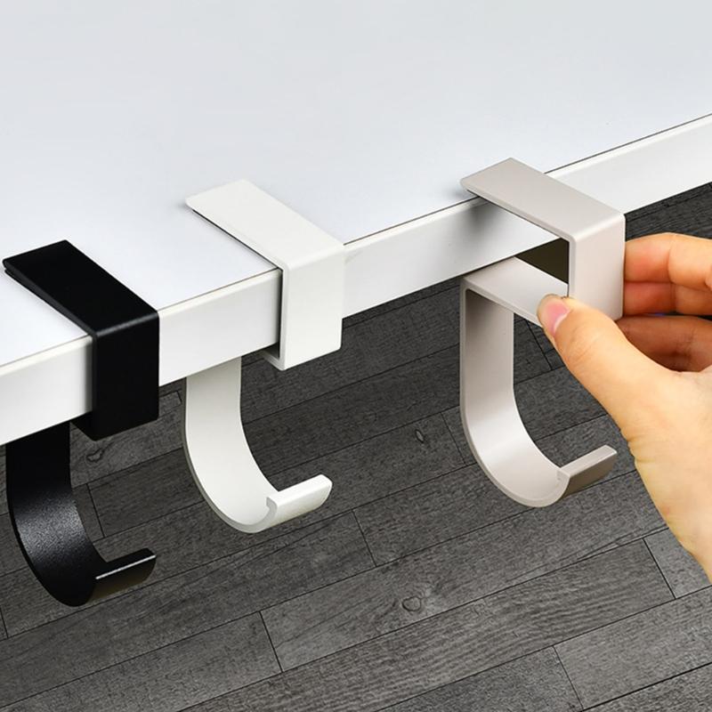 5 Shape Sturdy Hook for Student Bags Long Time Use Metal Wall Attachment Basic Assembly Black White Double Tone